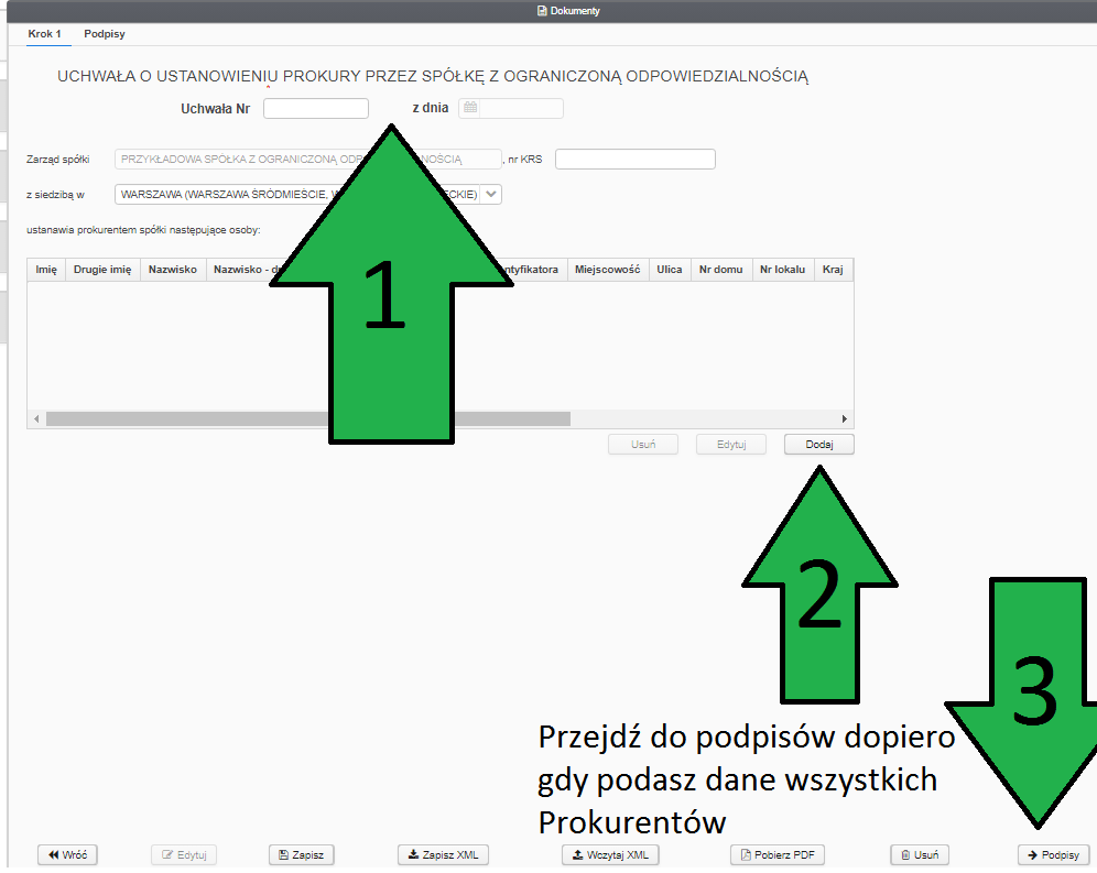 Jak utworzyć w systemie S24 uchwałę w sprawie ustanowienia Prokury?